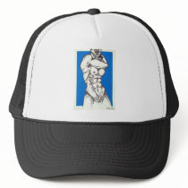 nude male blue hat