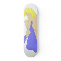 Nude with Blue Towel Skate Board