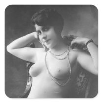 Nude Woman French Art Nouveau Necklace Sticker