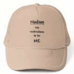 Nudism - No Restrictions hats