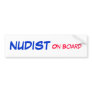 Nudist On Board Bumper Sticker