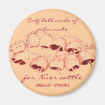 Nuer-Calf's bell necklace of palm nuts Refrigerator Magnet