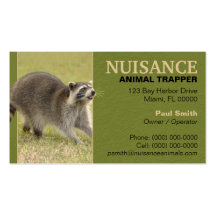Nuisance Animal Trapper Business Card Templates