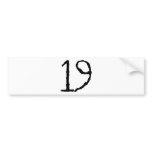 Number19 bumper stickers
