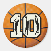 Number 10 Basketball and Players Refrigerator Magnets