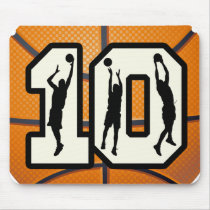 Number 10 Basketball and Players Mousepads