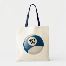 NUMBER 10 BILLIARDS BALL CANVAS BAGS