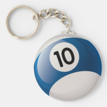 NUMBER 10 BILLIARDS BALL KEYCHAINS