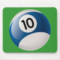 NUMBER 10 BILLIARDS BALL MOUSE PAD