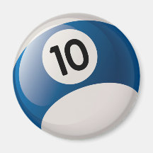 NUMBER 10 BILLIARDS BALL REFRIGERATOR MAGNET