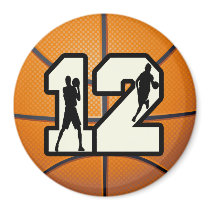 Number 12 Basketball and Players Magnet