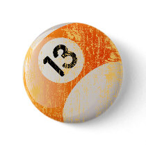 NUMBER 13 BILLIARDS BALL - AGED AND ERODED PINS