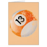 NUMBER 13 BILLIARDS BALL - AGED AND ERODED GREETING CARDS