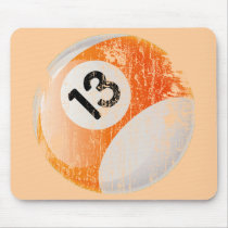 NUMBER 13 BILLIARDS BALL - AGED AND ERODED MOUSEPADS