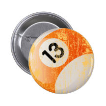 NUMBER 13 BILLIARDS BALL - AGED AND ERODED PINS