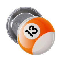 NUMBER 13 BILLIARDS BALL BUTTONS