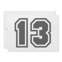 Number 13 personalized invitation
