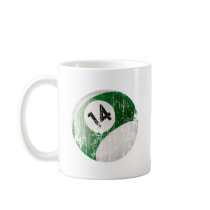 NUMBER 14 BILLIARDS BALL - ERODED STYLE COFFEE MUG