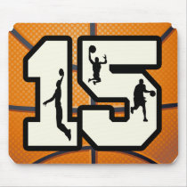 Number 15 Basketball and Players Mouse Pad