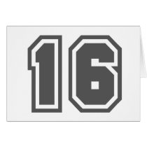 Number 16 greeting card