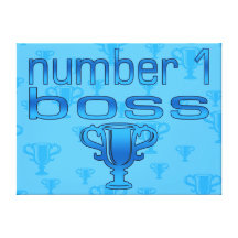 Number 1 Boss in Blue Gallery Wrap Canvas
