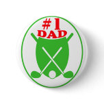 Number 1 Dad Golf Badge buttons