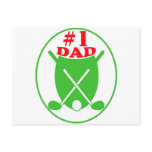 Number 1 Dad Golf Badge postcards