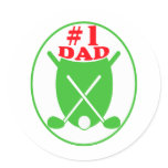 Number 1 Dad Golf Badge stickers