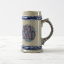Number 1 Dad Ringer Beer Stein Coffee Mug