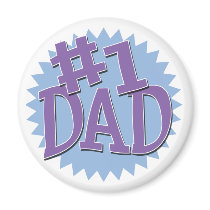 Number 1 Dad Round Magnet