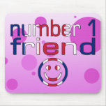 Number 1 Friend in British Flag Colours for Girls mousepads