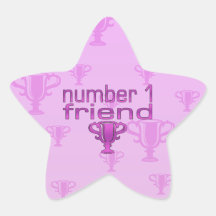 Number 1 Friend in Pink Star Sticker