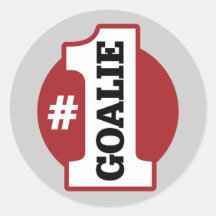 Number 1 Goalie Round Stickers