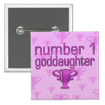 Number 1 Goddaughter Buttons