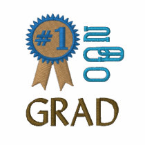 Number 1 Grad Graduation  Embroidered Polo Shirt