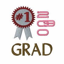 Number 1 Grad Graduation  Embroidered