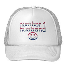 Number 1 Husband in American Flag Colours Mesh Hat