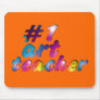 Number 1 one #1 art teacher rainbow mousepad
