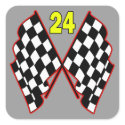 Number 24 and Chequered Flags stickers
