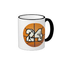 Number 24 Basketball Coffee Mug