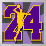 NUMBER 24 BASKETBALL PLAYER POSTER