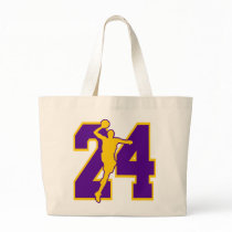 NUMBER 24 WITH BASKETBALL PLAYER CANVAS BAGS