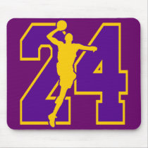NUMBER 24 WITH BASKETBALL PLAYER MOUSEPAD