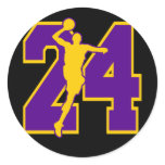 NUMBER 24 WITH BASKETBALL PLAYER stickers