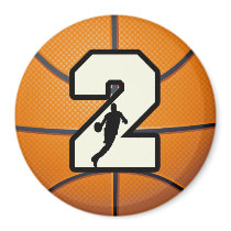 Number 2 Basketball and Player Magnet