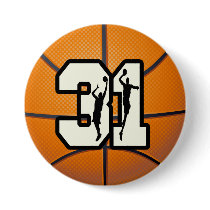 Number 31 Basketball Button