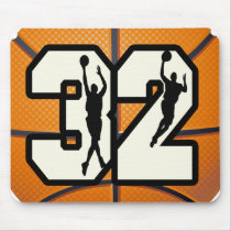 Number 32 Basketball Mousepads