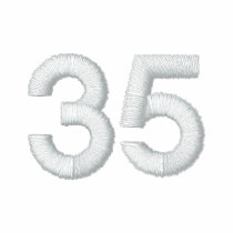 Number 35 embroidered shirt