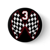 NUMBER 3 AND CHECKERED FLAGS