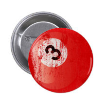 NUMBER 3 BILLIARDS BALL - ERODED AND AGED STYLE PINS